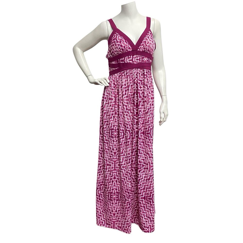 SOFIA VERGARA Maxi Pink Dress Women's Large Vneck Summer Sundress Tropical Vacay